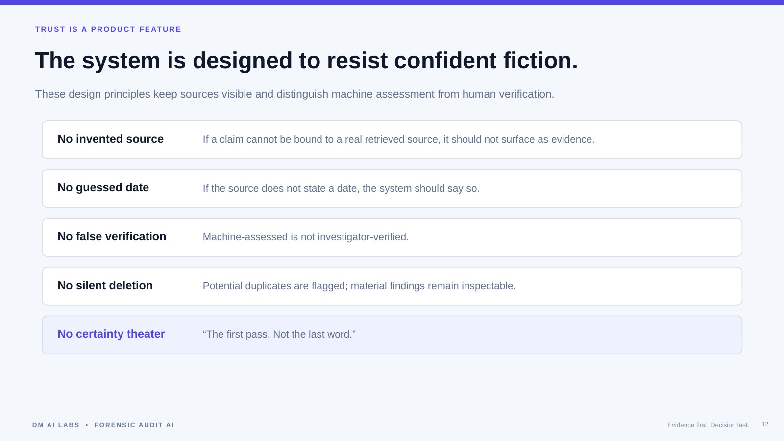 Slide 12: Trust is a product feature